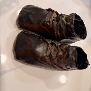 Vintage Black Leather Baby Shoes